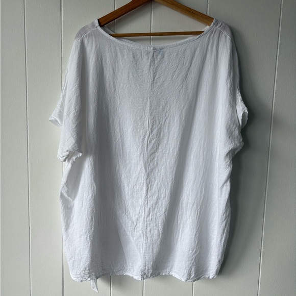 Paolo Tricot Linen/Silk Asymmetrical Top | Size L/XL - Picture 7 of 9